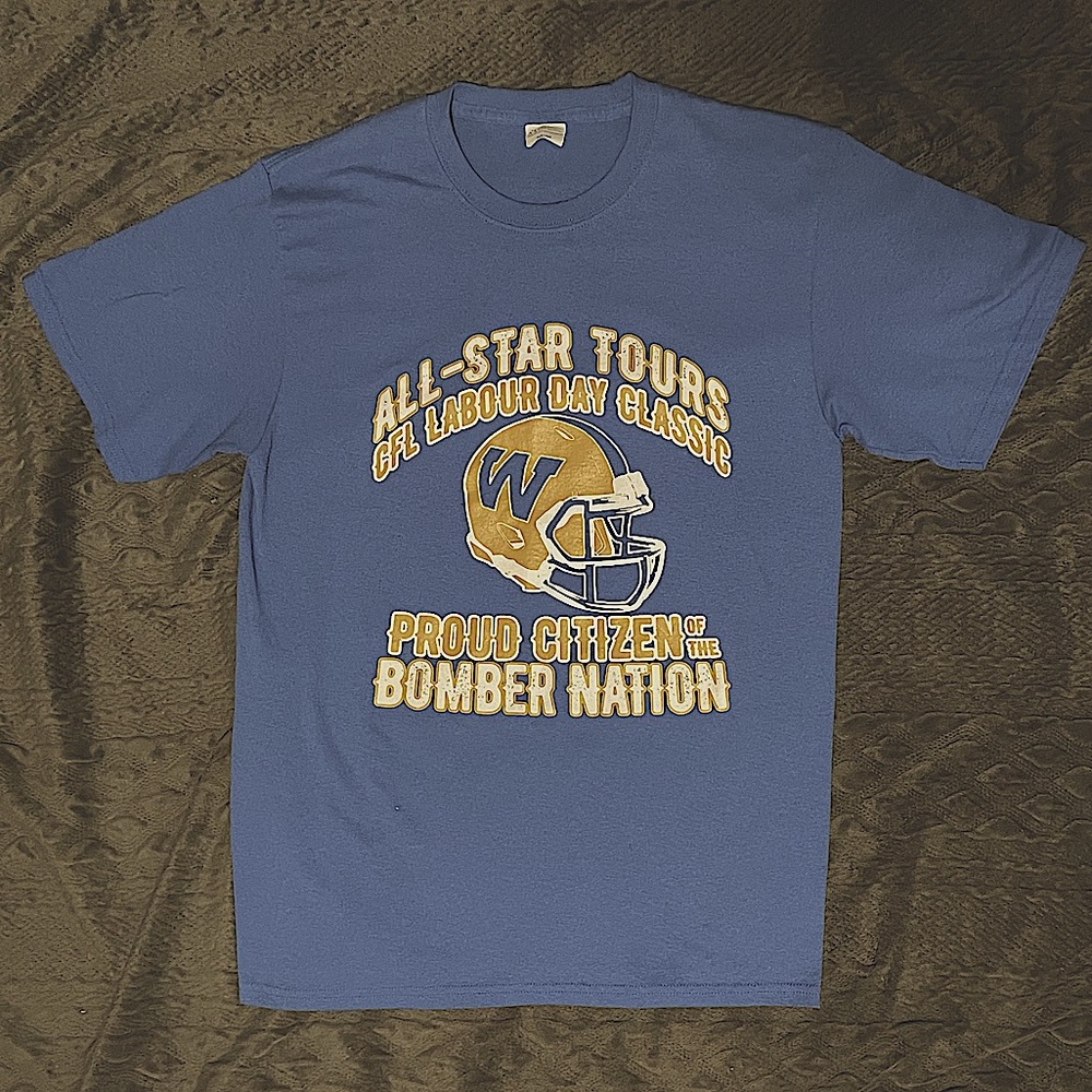 Winnipeg Blue Bombers CFL Labour Day Classic All-Star Tour Bomber Nation Shirt.